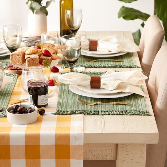 DII® Variegated Fringe Cotton Placemats